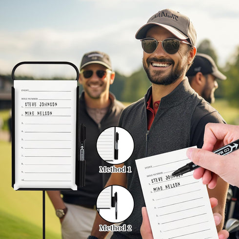 Niyanghome 4 50 4 Pcs Closest to The Pin Marker - Golf Metal Proximity Marker with Sheets Cards and Pens, Stainless