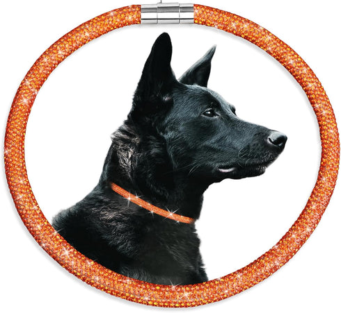 Stylish Luxurious Diamond Dog Collar, Magnetically Clasp, Full Diamond Design, Rose Red Diamonds Necklace Collar for
