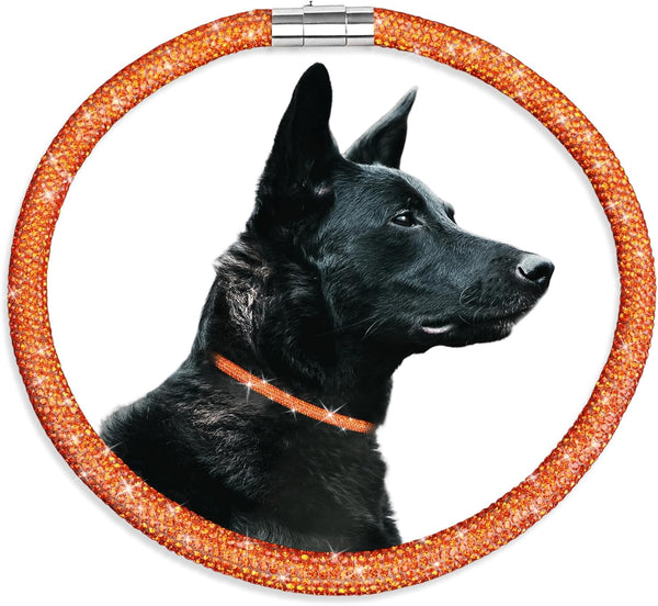 Stylish Luxurious Diamond Dog Collar, Magnetically Clasp, Full Diamond Design, Rose Red Diamonds Necklace Collar for