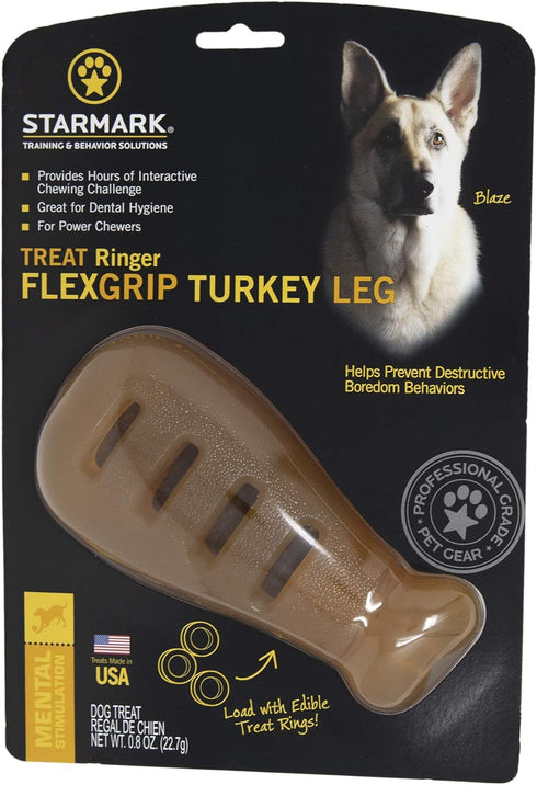 Starmark Treat Ringer Flex Grip Turkey Leg, Brown (SMFEL), 1 Count