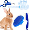 4 Pieces Bunny Grooming Kit, Rabbit Grooming Brush, Nail Clipper, Comb, and Bath Brush with Adjustable Handle