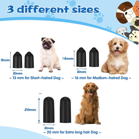 24 Pieces Shock Collar Dog Rubber Tips Training Collar Replacement Parts Dog Prong Collar and Silicone Covers for Training Rubber Dog Shock Collar Prongs or Anti Bark Collars Tool (13 mm,16 mm,20 mm)