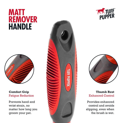 Tuff Pupper Deep Knot and Mat Remover Tool, Dematting Comb for Dogs, Cats, Small Animals, Grooming Comb for Difficult