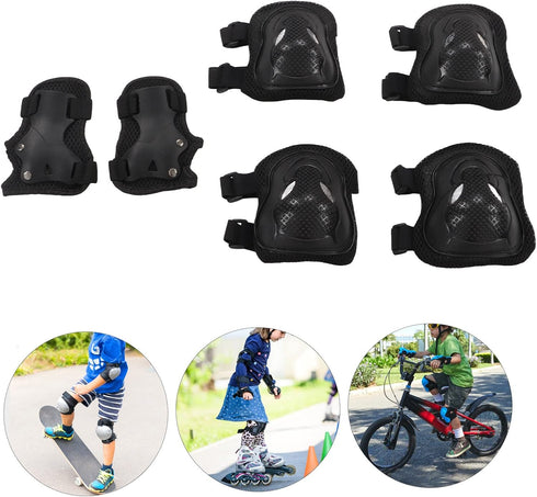 Kids Adult Sports Protective Gear Set, Knee Elbow Pad Wrist Guards for Roller Skating 6 Years Old+