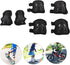 Kids Adult Sports Protective Gear Set, Knee Elbow Pad Wrist Guards for Roller Skating 6 Years Old+