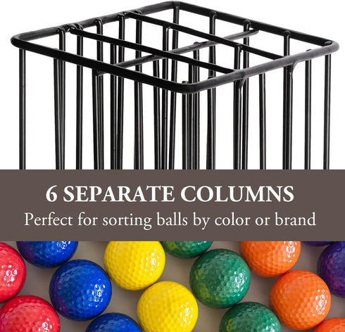 Countertop MyGift Golf Ball Basket Holder - Matte Black Metal Wire Golf Ball Dispenser and Display Rack
