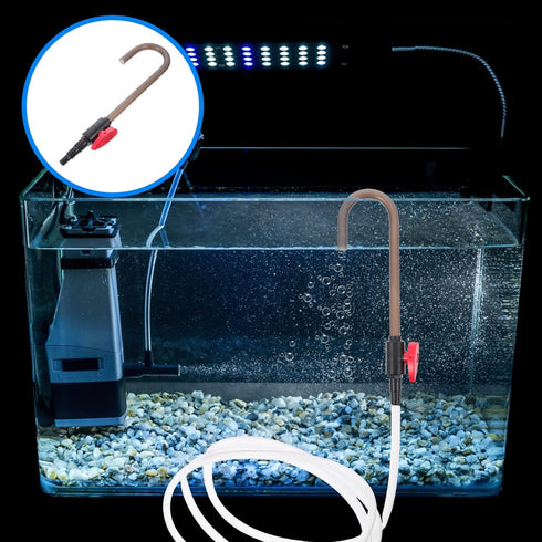 Aquarium Fish Tank Hook Water Changer, Plastic Pump Siphon for Changing Water Aquarium Accessories