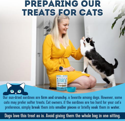 Sardines for Dogs & Cats, 3.17 oz, Dehydrated Single Ingredient Treats, All Natural, Grain Free