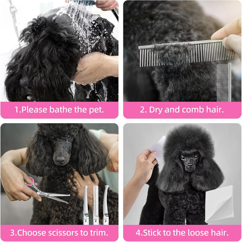 Dog Grooming Scissors Set, Heavy Duty Scissors with Safety Round Tip, 6 in 1 for Dogs, Cats and Other Animals