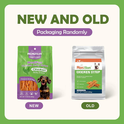 MON2SUN 17.64 -Pack 1) Dog Treats, Chicken Jerky Strips for Small Dogs, High Protein & Grain Free Snacks, Easy