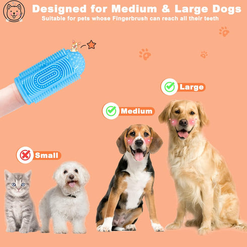 4Pack Dog Toothbrush Finger Toothbrush Dogs Tooth Brushing Kit Dogs Finger Toothbrushes for Dog Teeth Cleaning& Dental