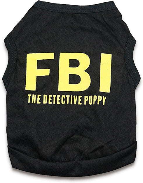 6 Pack Puppy Clothes for Small Dog Boy, Summer Shirt for Chihuahua Yorkies, Black Security Vest Funny Apparel, XS