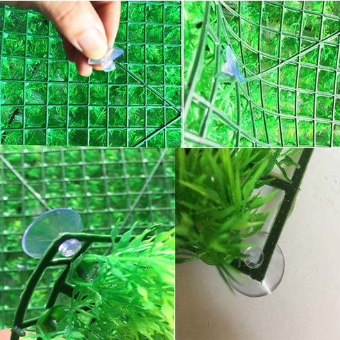 kathson 3 PCS Artificial Plastic Grass Mat Decorations for Freshwater, Saltwater Tropical Fish Tank Decor