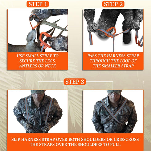 MULTUS Deer Drag & Harness; One Product for Every Way to Drag a Deer Fast & Easy! Hunting Gear