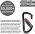 FresKaro 3inch 12kN-2698lbs Auto Locking Carabiner Clips, Heavy Duty 7075 Aluminum, Lightweight for Hammock Hiking