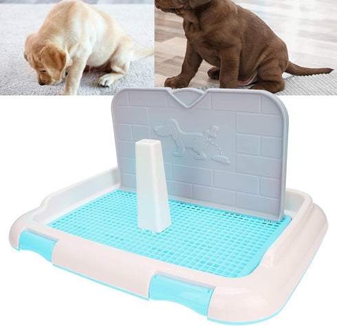 Pet Dog Toilet Litter Box, Portable Indoor Puppy Training Toilet Tray, Blue