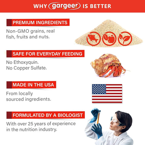 2oz Immune Gargeer Hermit Crab Spectrum Complete Diet. Easily Digested, Non-GMO Premium Ingredients Only. Strengthen