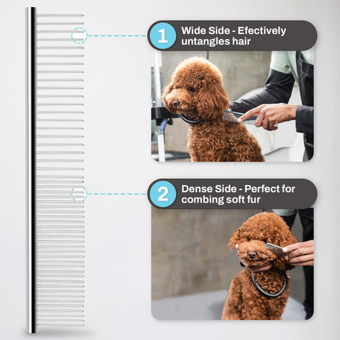 Doodle Comb for Grooming, Metal Dog Comb for Goldendoodle, Poodle, Finishing Comb for Doodles