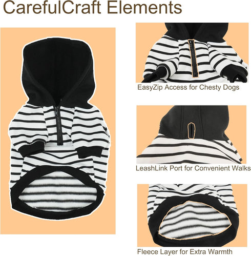 French Bulldog Clothes - Warm Fleece Dog Sweatshirt with Zipper Closure for Medium Dogs