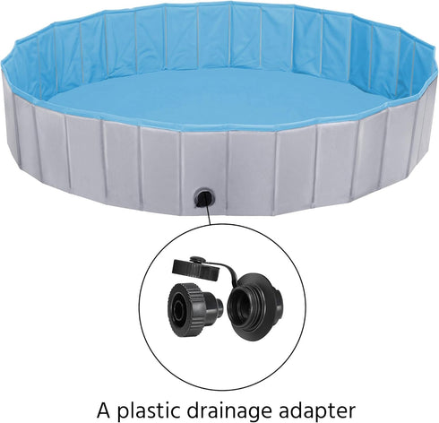 Yaheetech Foldable Dog Bath Pool, Collapsible PVC Outdoor Bathing Tub for Large and Small Dogs (Gray)