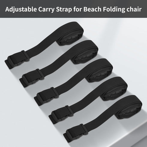 HUDLL (5 Pack) Adjustable Chair Carry Strap for Camping Chairs, Hands-Free Shoulder Sling for Folding Chairs, Hiking