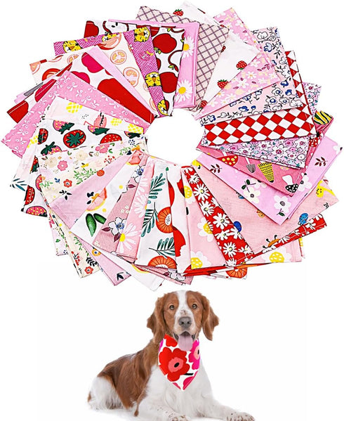 PET SHOW 50pcs Cotton Small Dog Bandanas Bulk Girl Female Cat Puppies