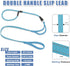 Slip Lead Dog Leash with Double Handle - Reflective Heavy Duty Nylon Slip Leash for Large Medium Small Dogs
