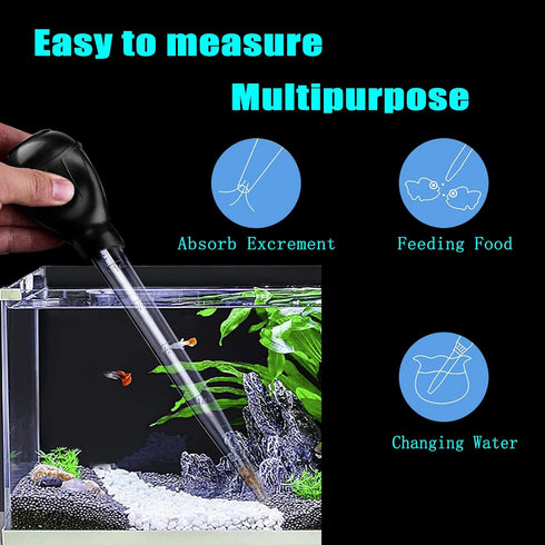 Aquarium Multifunction Dropper Pipette, Manual Cleaner Water Changer Tool for Fish Tank, 30ml Coral Feeder
