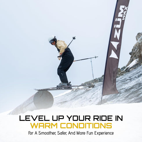 ZUMWax Rub-On Ski/Snowboard Wax 70g, WARM Temperature, Easy Cork Applicator, Made in USA