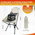 Backpacking 270 lbs, IEJ Ultralight High-Back Camping Chair - Portable Folding Chair White Carry Bag, Supports up