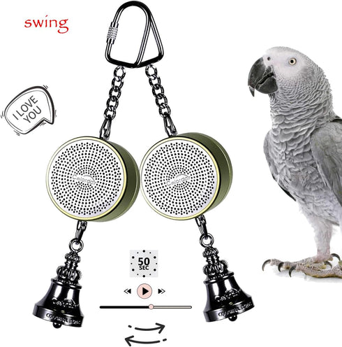 Colorday Bird Toys Parrot Talking Coach & Interactive Voice Bell for Parakeet, African Grey, Amazon Parrots, Quaker