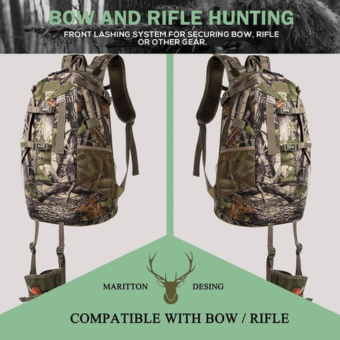 Hunting Backpack Durable Pack with Bow and Rifle Carry System for Camping Hiking