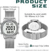 Women's Stylish Step Counter Pedometer Watch with Stainless Steel Bracelet, No App or Charging Needed - TU-2401