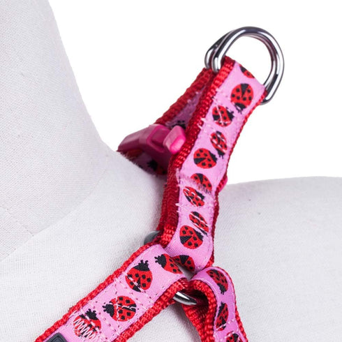 Blueberry Pet Essentials 2 Patterns Step-in Ladybug Designer Dog Harness, Chest Girth 16.5" - 21.5", Small