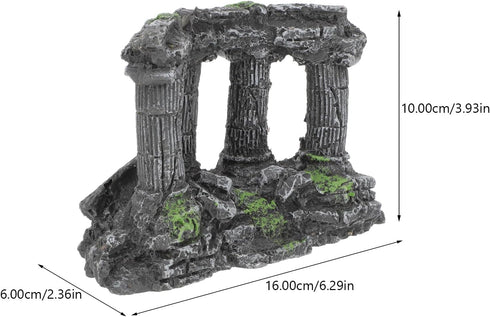 PRETYZOOM Miniature Roman Column Ornament for Aquarium Decorations, Rock Cave for Shrimp, Fish, and Turtle
