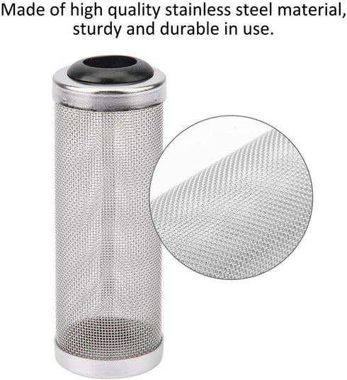 Aquarium Filter Cover, Stainless Steel Intake Strainer, Fish Shrimp Mesh Guard for 12mm Aquarium Intake Filter