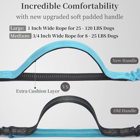 iYoShop Hands Free Dog Leash with Zipper Pouch, Dual Padded Handles and Durable Bungee for Walking, Jogging and Running
