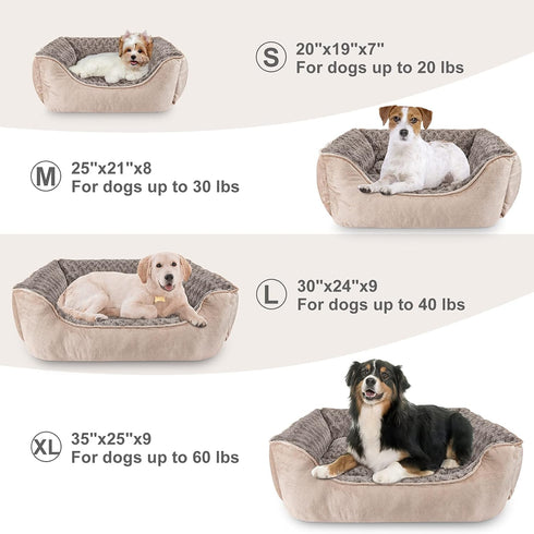 JOEJOY Rectangle Dog Bed, Large Medium Small Dogs, Machine Washable Sleeping Sofa Bed, Non-Slip Bottom, Soft Durable