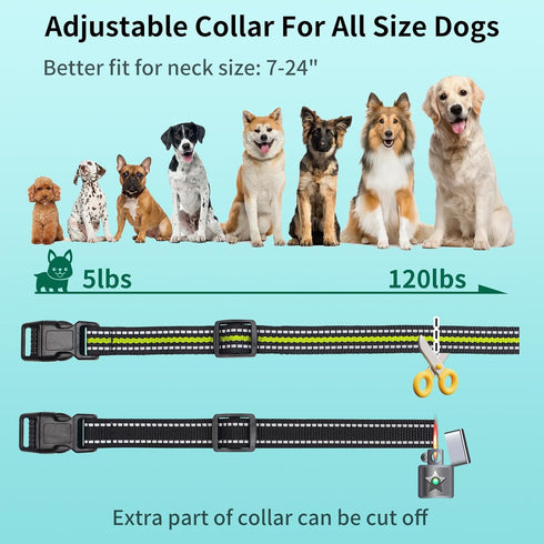 Dog Bark Collar with Remote, 3300 feet Waterproof Training Collar Combo for 5-120lbs All Breeds Dogs (2 Packs)