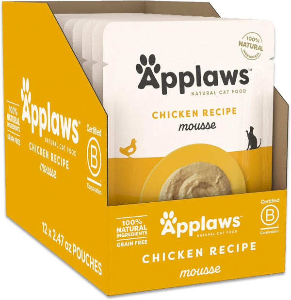 Applaws Natural Wet Cat Food in Mousse, Limited and Natural Ingredients, Grain-Free,