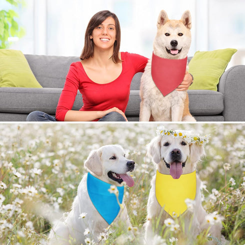 60 Sadnyy Pcs Dog Bandanas Bulk Heat Transfer Pet Bibs Sublimation Bandana Blank DIY Triangle Washable Bibs Scarfs