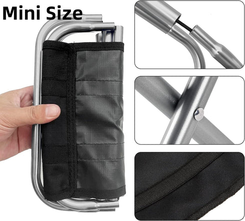 150 Lbs Portable Mini Folding Stool, Small Camping Stool Mortable Stool Can Hold Up to for Adults