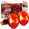 MIXJOY 100W Infrared Heat Lamp Bulbs, 2 Pack Reptile Infrared Heat Emitter