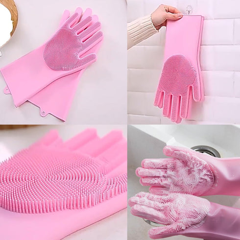 KEEPLKVOC 8PCS SetDog Grooming(8PCS-Bath-Pink) Dog Bath Supplies Washing GlovesShampoo Brush, Shedding Slicker