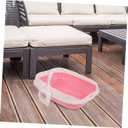 1 Set Cat Litter Box Portable Litter Box Plastic Bins Portable Potty Cat Litter Tray with Scoop Kitten -Splash Kitten