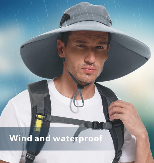 Ultra Wide Brim Hat for Men & Women, UPF50+ Waterproof Sun Hat for Fishing, Hiking, Camping & More