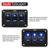 FXC Rocker Switch Aluminum Panel, 3 Gang Toggle Switches Dash, 5 Pin ON/Off, 2 LED Backlit for Boat Car Marine Blue
