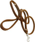 4' Genuine Leather Classic Dog Leash, Brown 3/8" Wide for Small Breeds