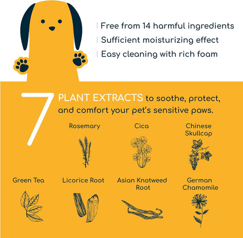 (Pack 2)- 300ml 10.14 oz Pet Foaming Foot Paw Cleanser of Gentle Foam Wash for All Dogs, Nourishing, Softening
