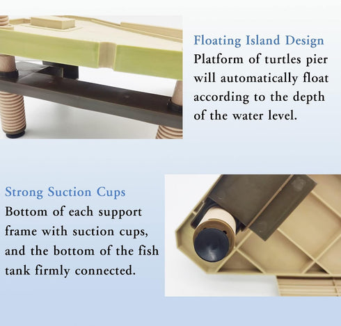 Tfwadmx Turtle Basking Platform, Floating Turtles Pier Dock for Aquarium Decoration